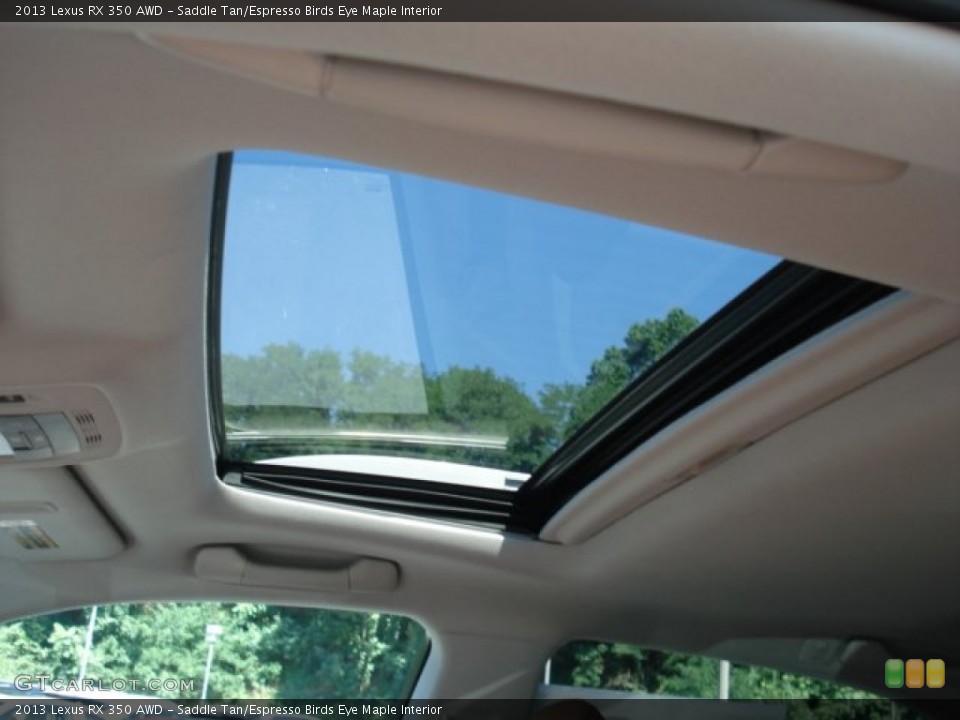 Saddle Tan/Espresso Birds Eye Maple Interior Sunroof for the 2013 Lexus RX 350 AWD #69131378