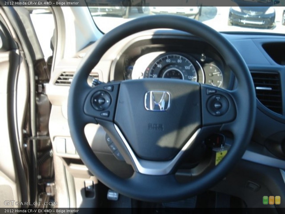 Beige Interior Steering Wheel for the 2012 Honda CR-V EX 4WD #69132167