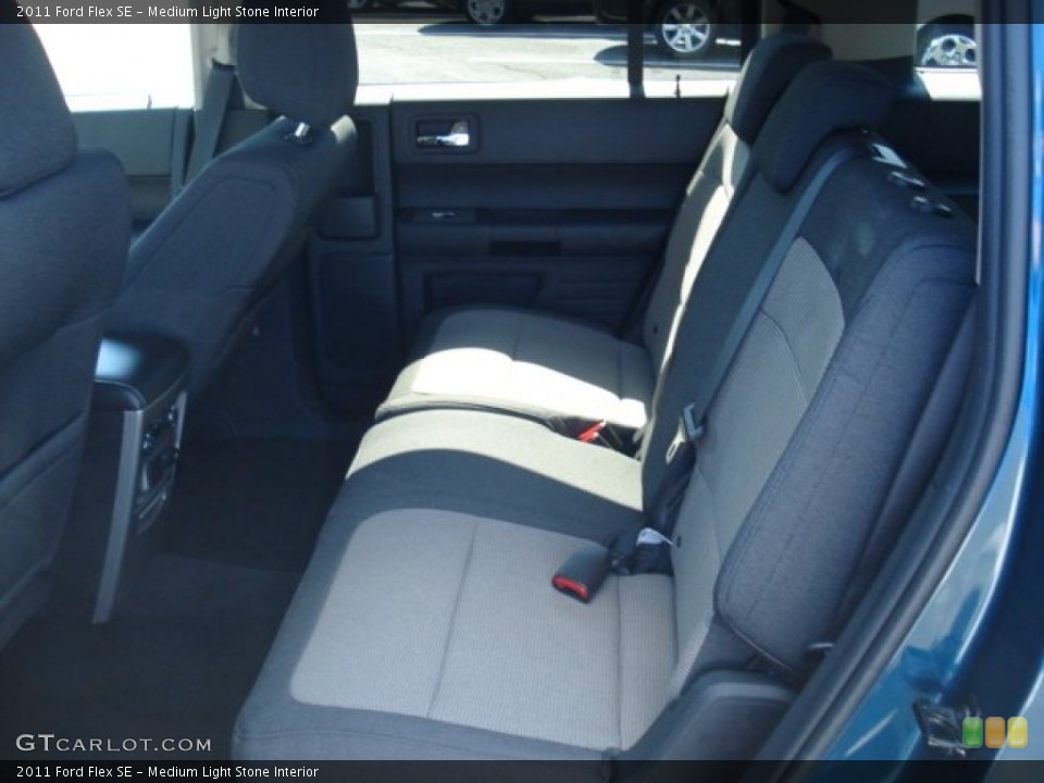 Medium Light Stone Interior Rear Seat for the 2011 Ford Flex SE #69145937