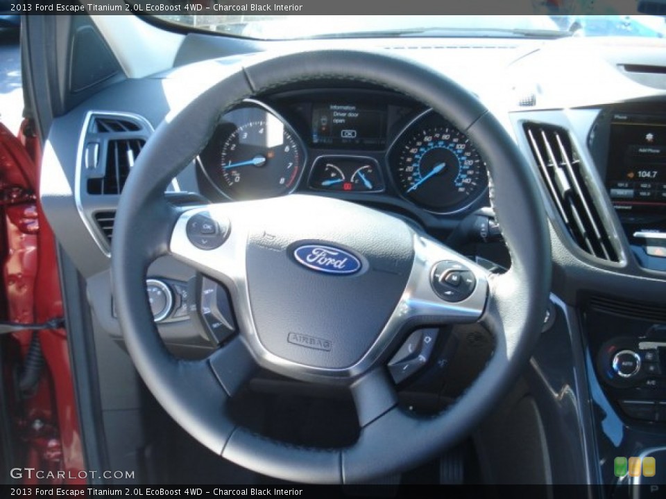 Charcoal Black Interior Steering Wheel for the 2013 Ford Escape Titanium 2.0L EcoBoost 4WD #69146474
