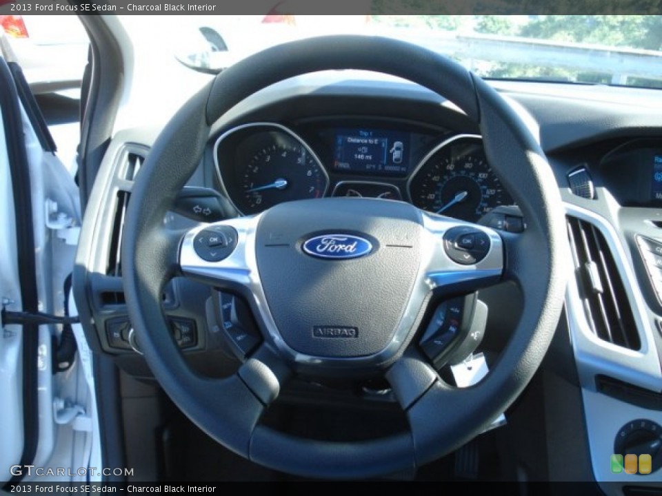 Charcoal Black Interior Steering Wheel for the 2013 Ford Focus SE Sedan #69147245