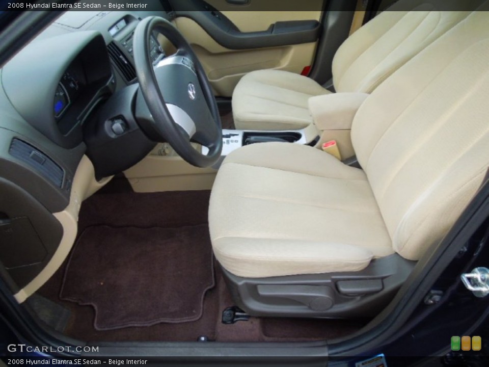 Beige Interior Front Seat for the 2008 Hyundai Elantra SE Sedan #69152215