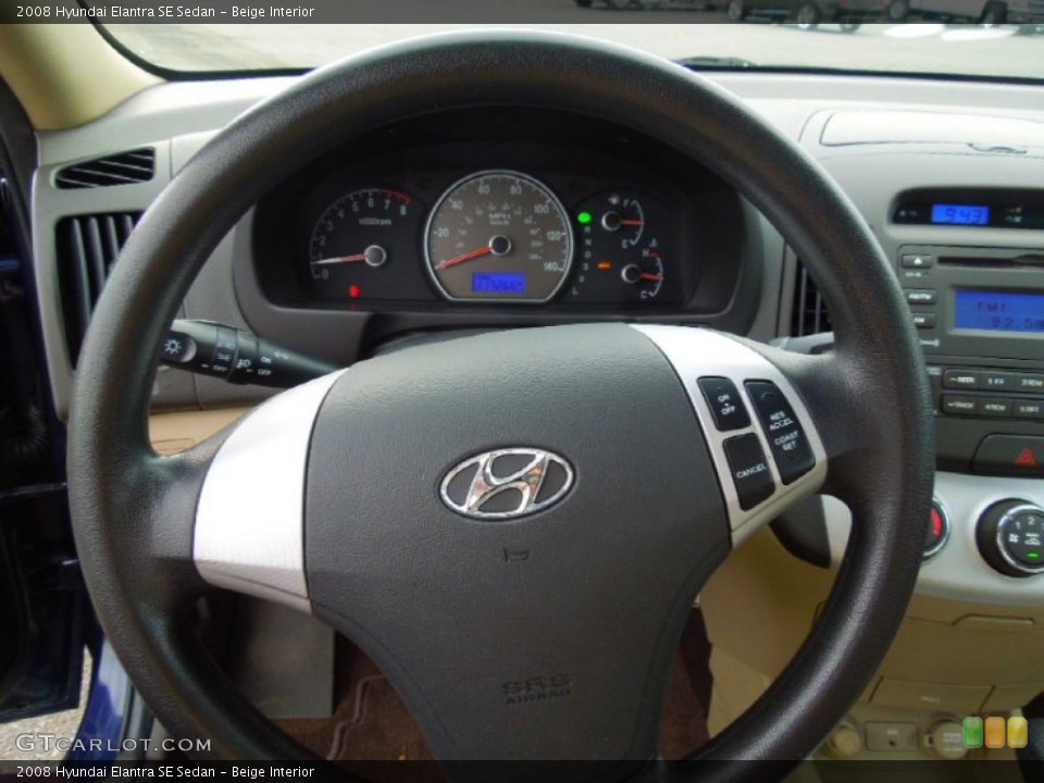 Beige Interior Steering Wheel for the 2008 Hyundai Elantra SE Sedan #69152252