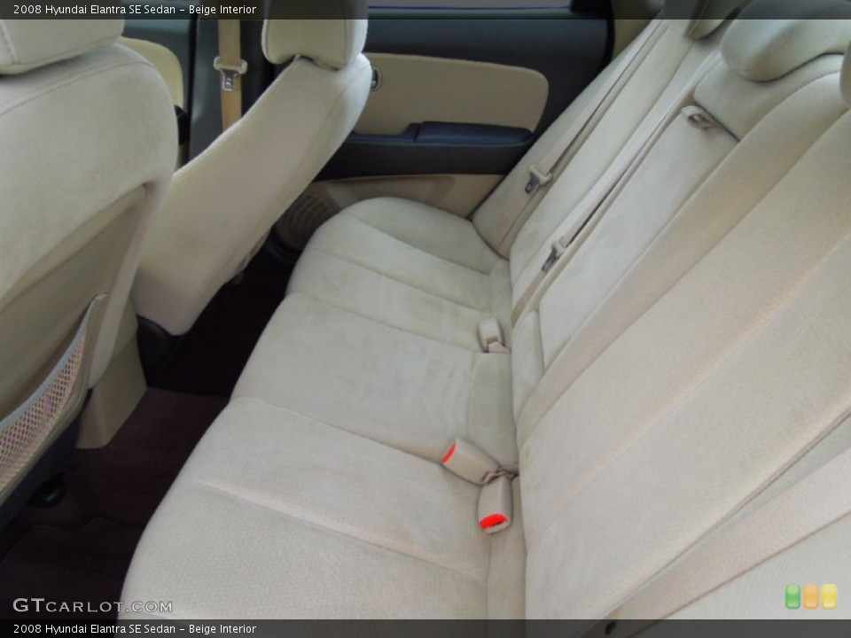 Beige Interior Rear Seat for the 2008 Hyundai Elantra SE Sedan #69152266