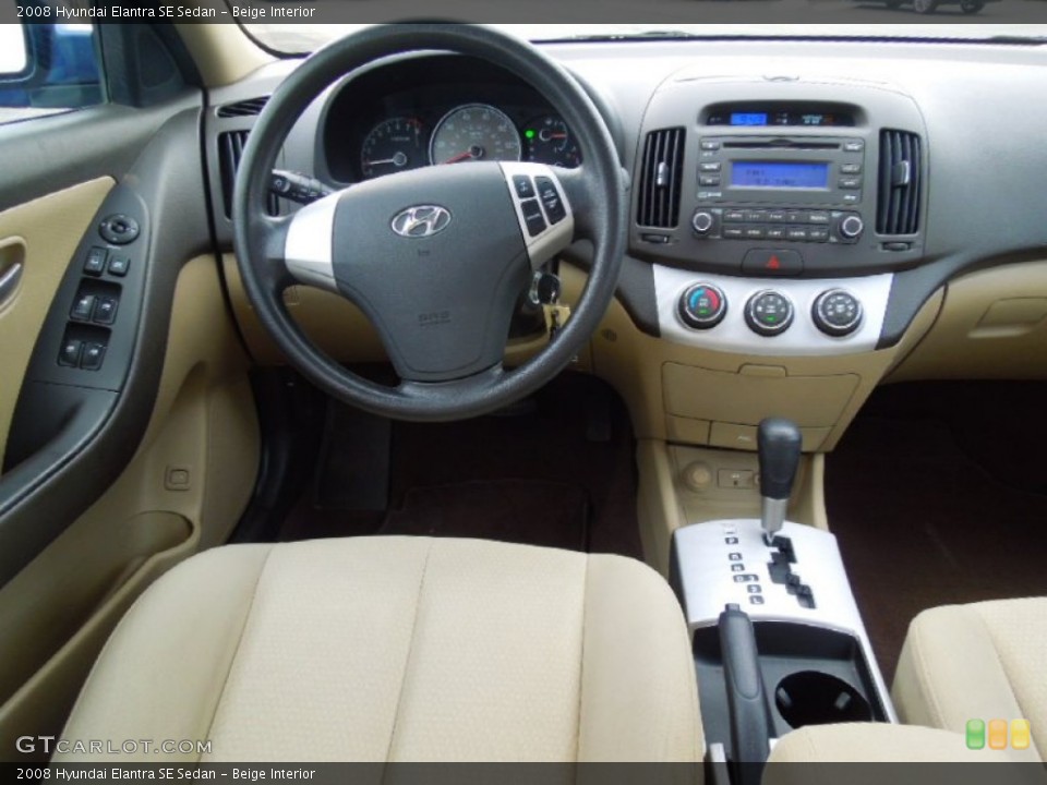 Beige Interior Dashboard for the 2008 Hyundai Elantra SE Sedan #69152275