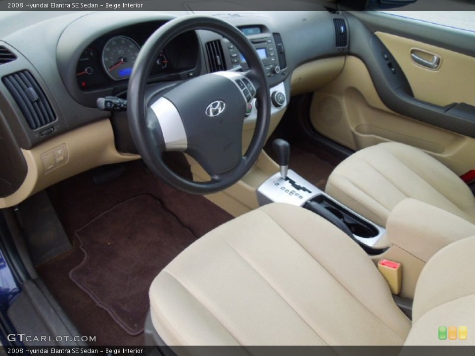 Beige Interior Prime Interior for the 2008 Hyundai Elantra SE Sedan #69152359