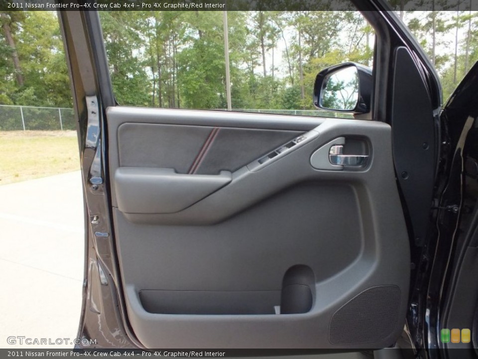 Pro 4X Graphite/Red Interior Door Panel for the 2011 Nissan Frontier Pro-4X Crew Cab 4x4 #69156139