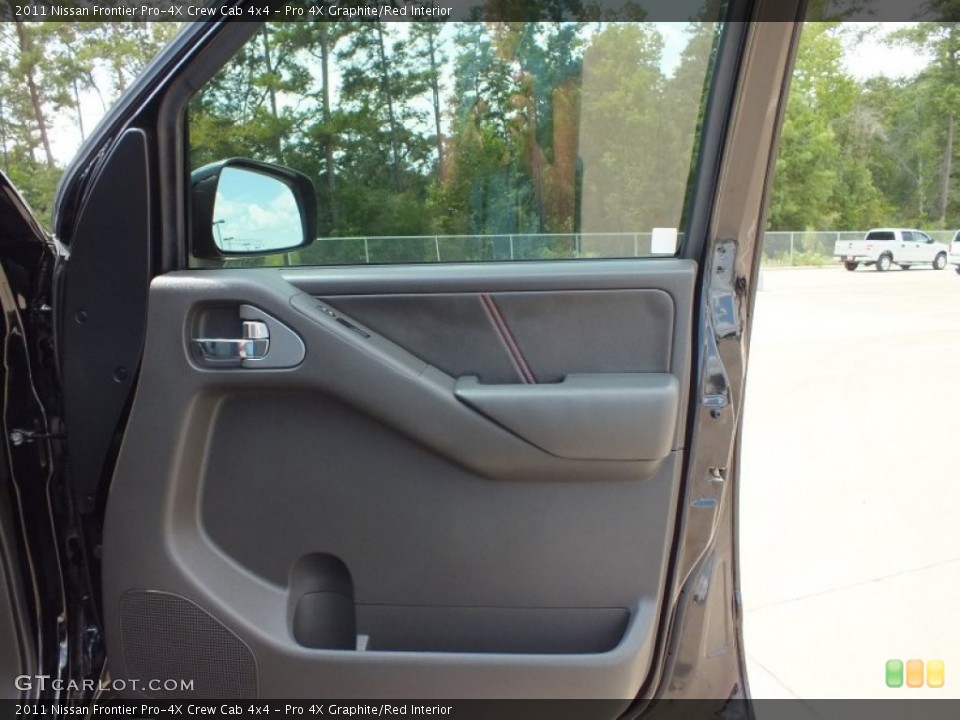 Pro 4X Graphite/Red Interior Door Panel for the 2011 Nissan Frontier Pro-4X Crew Cab 4x4 #69156148