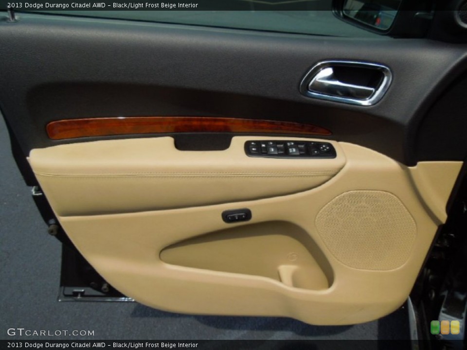 Black/Light Frost Beige Interior Door Panel for the 2013 Dodge Durango Citadel AWD #69157390
