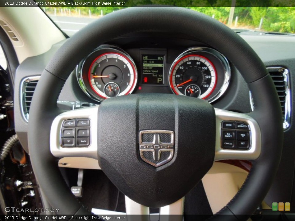 Black/Light Frost Beige Interior Steering Wheel for the 2013 Dodge Durango Citadel AWD #69157447