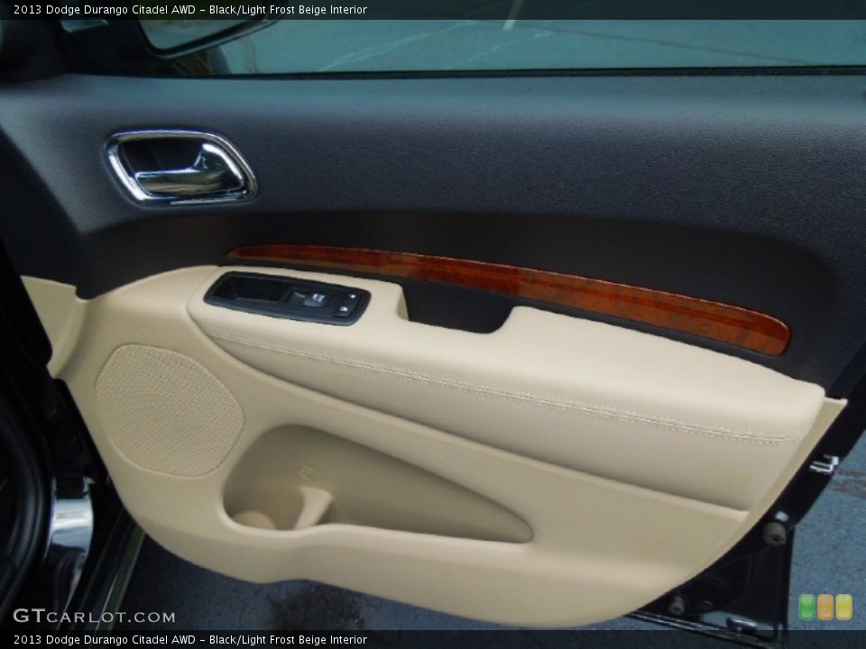 Black/Light Frost Beige Interior Door Panel for the 2013 Dodge Durango Citadel AWD #69157549