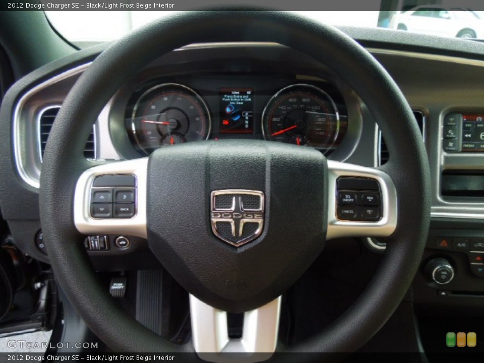 Black/Light Frost Beige Interior Steering Wheel for the 2012 Dodge Charger SE #69160783