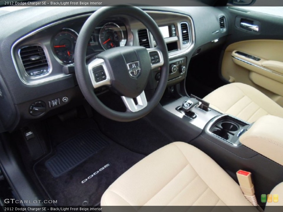Black/Light Frost Beige Interior Prime Interior for the 2012 Dodge Charger SE #69160885