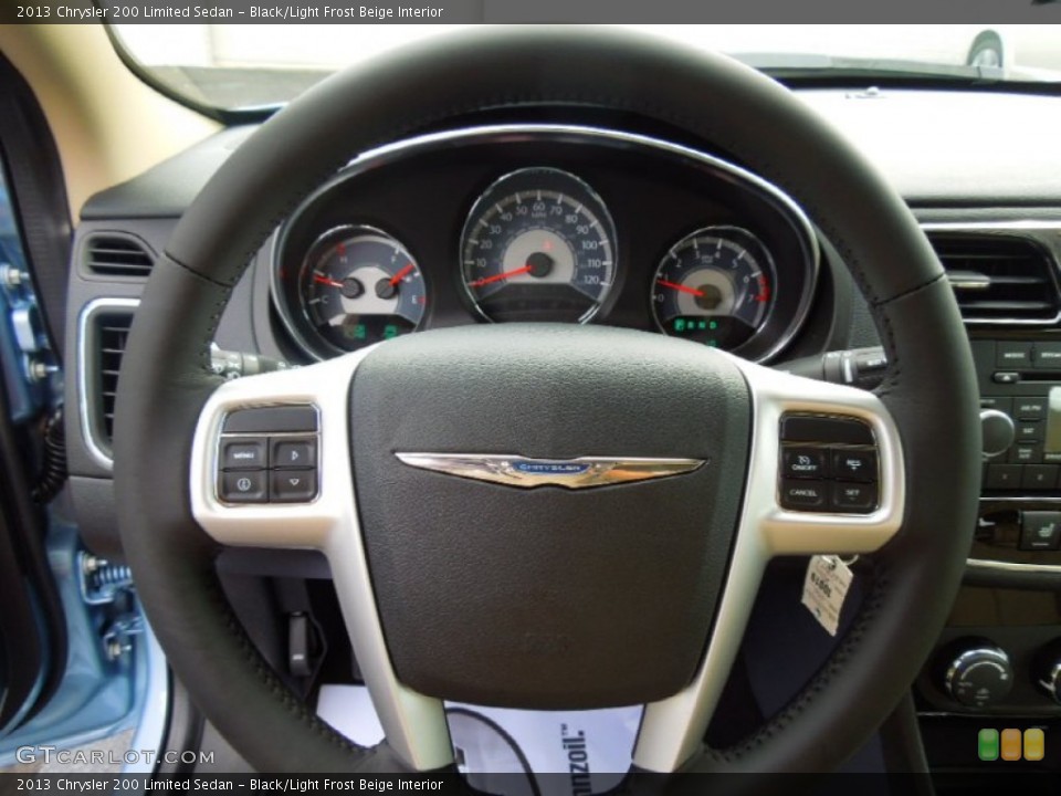 Black/Light Frost Beige Interior Steering Wheel for the 2013 Chrysler 200 Limited Sedan #69161245