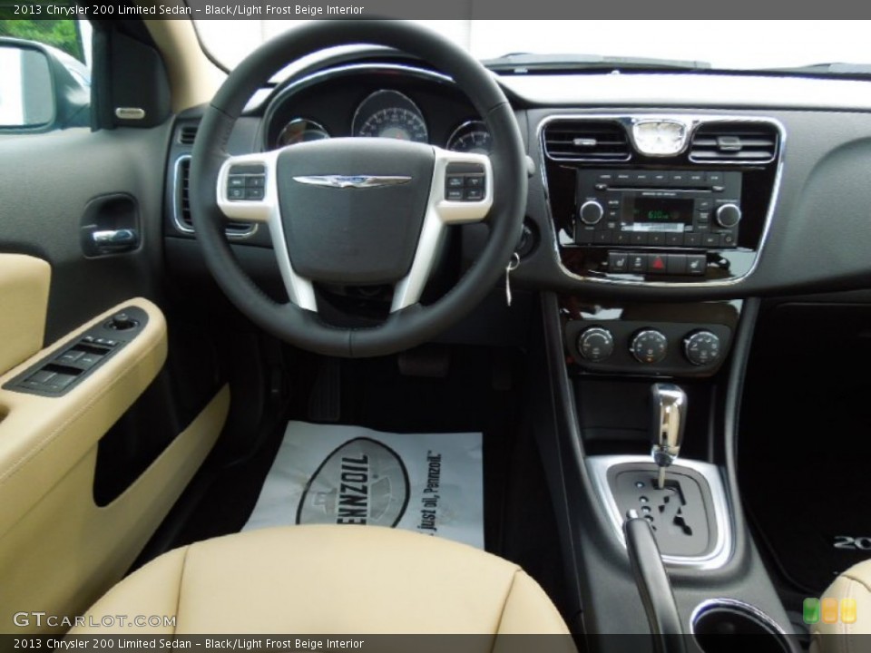 Black/Light Frost Beige Interior Dashboard for the 2013 Chrysler 200 Limited Sedan #69161266