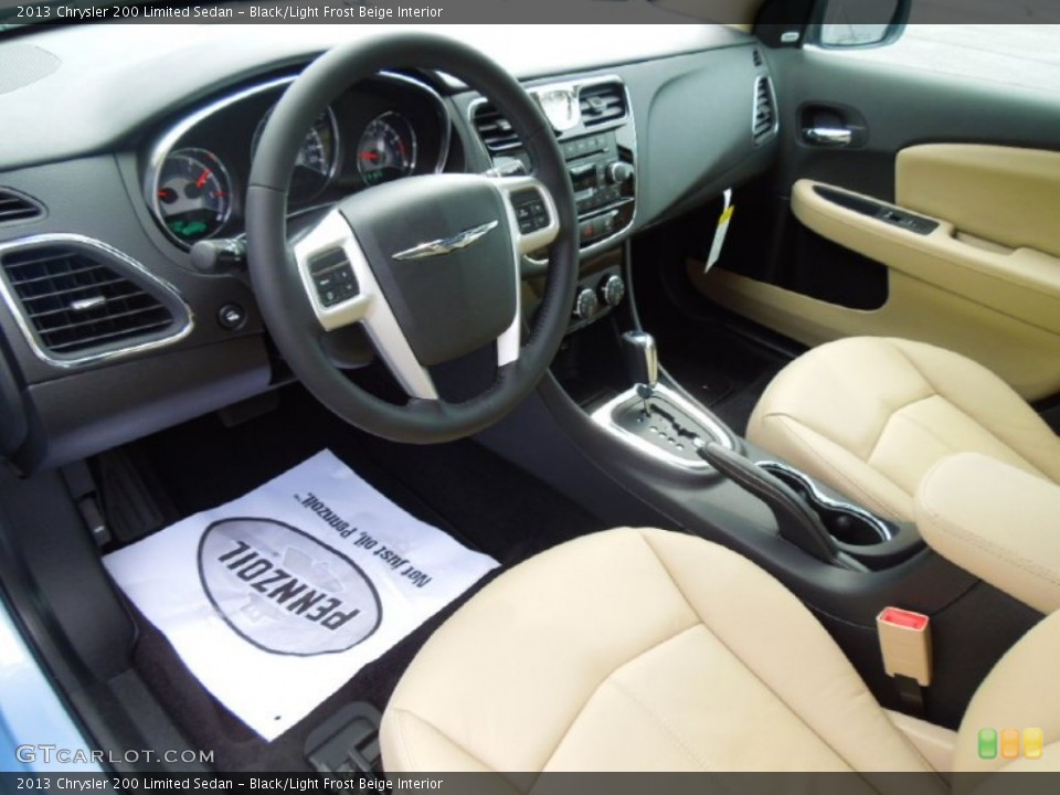 Black/Light Frost Beige Interior Prime Interior for the 2013 Chrysler 200 Limited Sedan #69161344