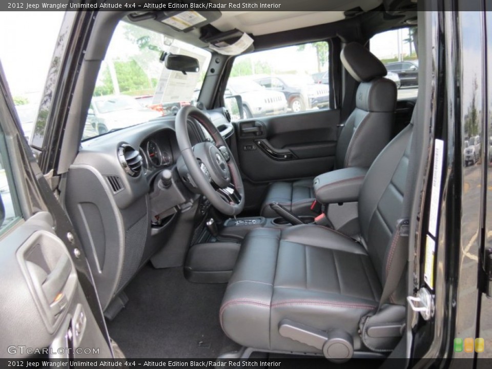 Altitude Edition Black/Radar Red Stitch Interior Photo for the 2012 Jeep Wrangler Unlimited Altitude 4x4 #69162145