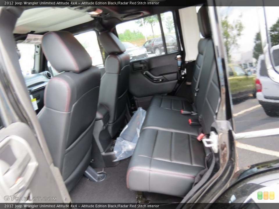Altitude Edition Black/Radar Red Stitch Interior Photo for the 2012 Jeep Wrangler Unlimited Altitude 4x4 #69162259
