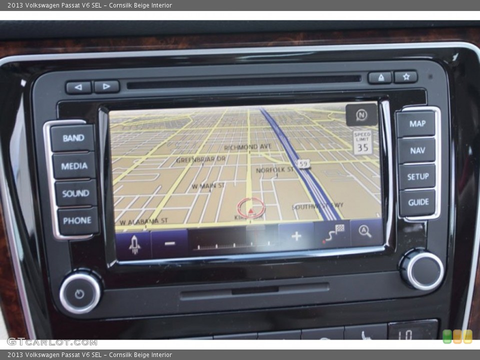 Cornsilk Beige Interior Navigation for the 2013 Volkswagen Passat V6 SEL #69167071