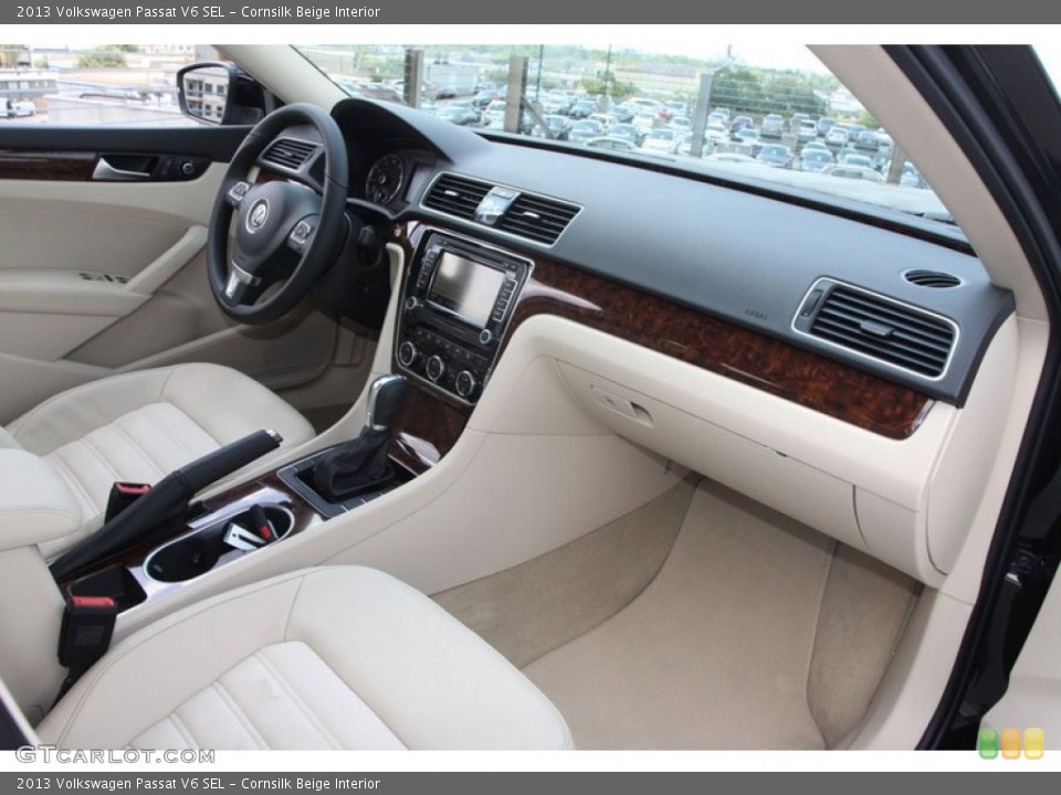 Cornsilk Beige Interior Dashboard for the 2013 Volkswagen Passat V6 SEL #69167134