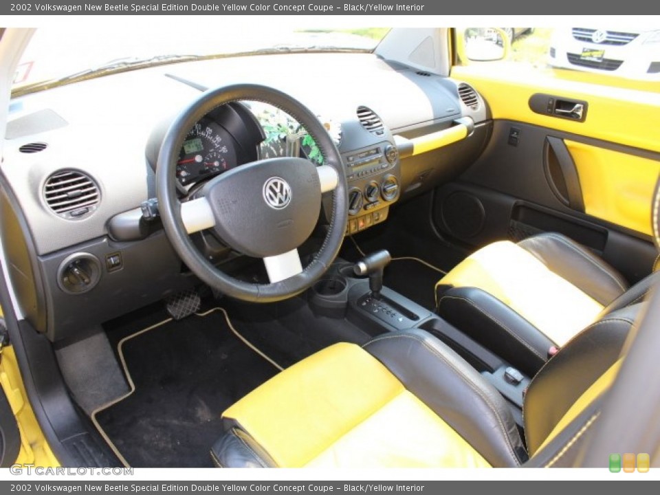 Black/Yellow Interior Prime Interior for the 2002 Volkswagen New Beetle Special Edition Double Yellow Color Concept Coupe #69174191