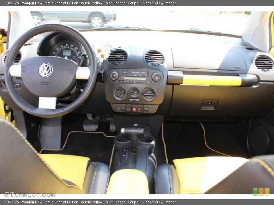 Black/Yellow Interior Dashboard for the 2002 Volkswagen New Beetle Special Edition Double Yellow Color Concept Coupe #69174230