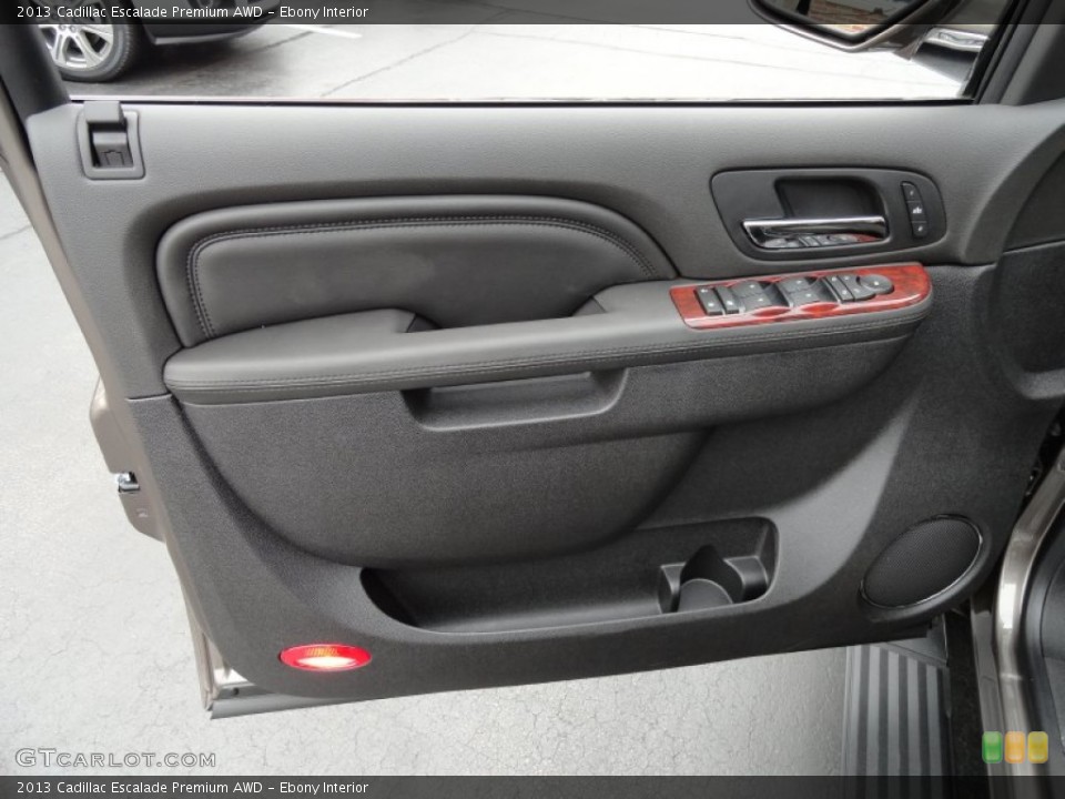 Ebony Interior Door Panel for the 2013 Cadillac Escalade Premium AWD #69175606