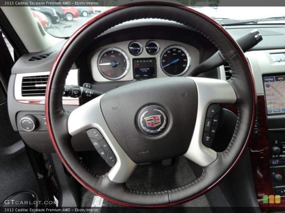 Ebony Interior Steering Wheel for the 2013 Cadillac Escalade Premium AWD #69175653