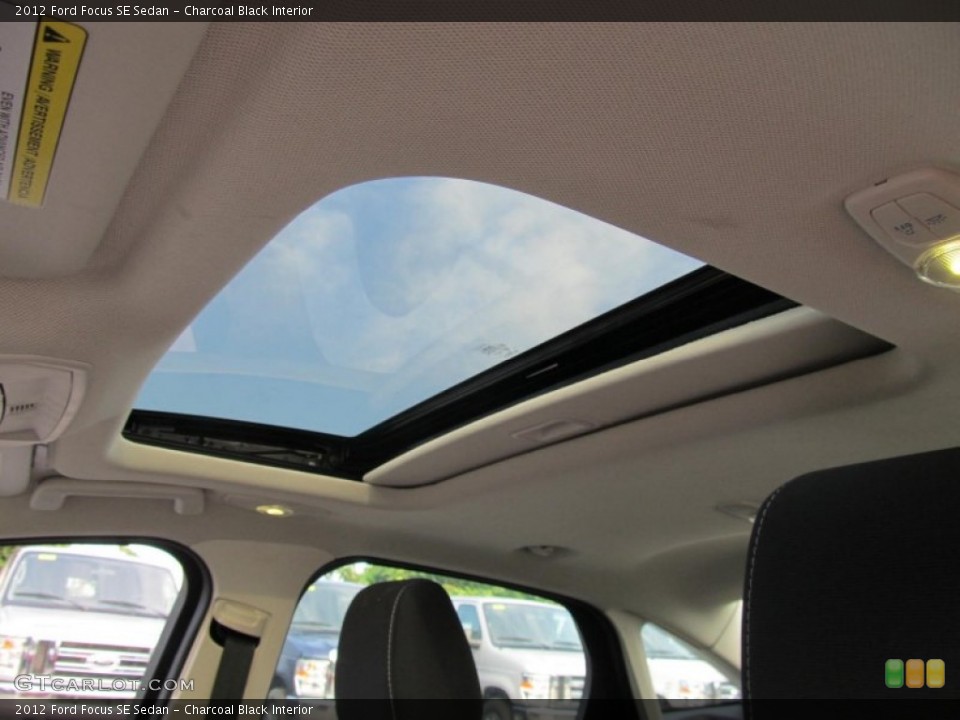 Charcoal Black Interior Sunroof for the 2012 Ford Focus SE Sedan #69177307