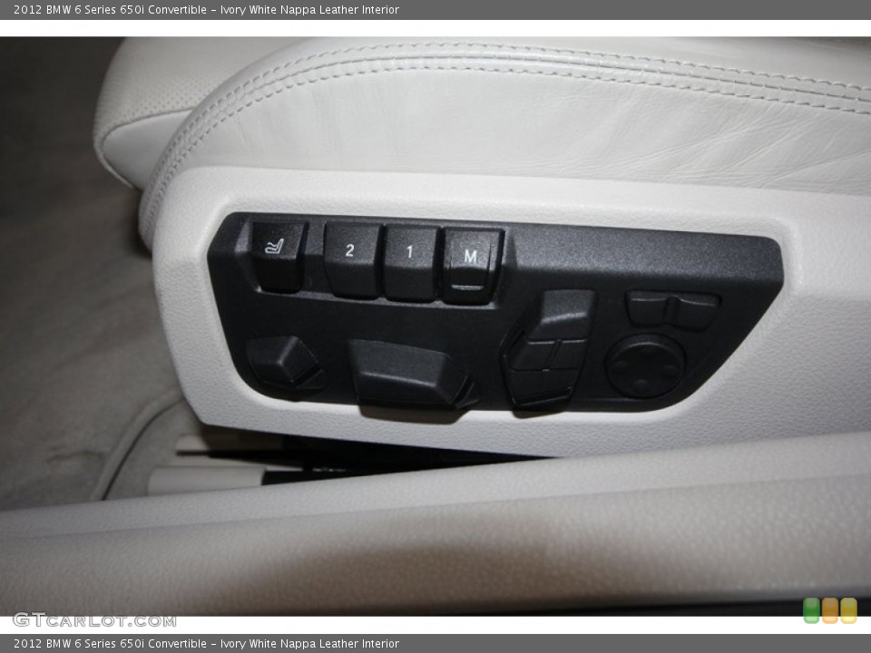 Ivory White Nappa Leather Interior Controls for the 2012 BMW 6 Series 650i Convertible #69181087