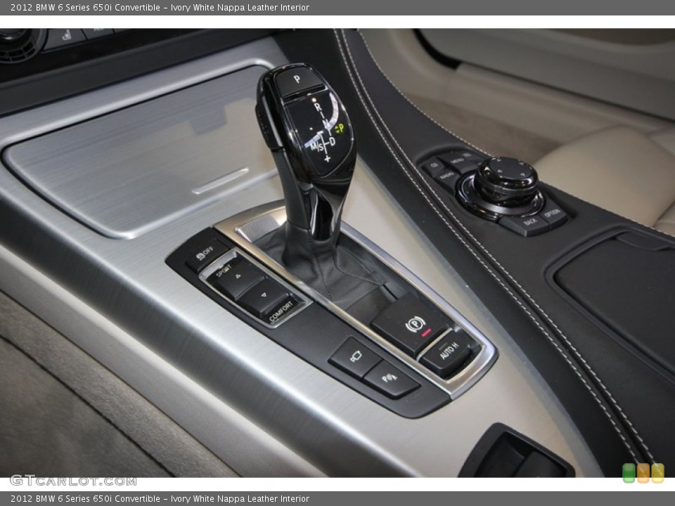 Ivory White Nappa Leather Interior Transmission for the 2012 BMW 6 Series 650i Convertible #69181114
