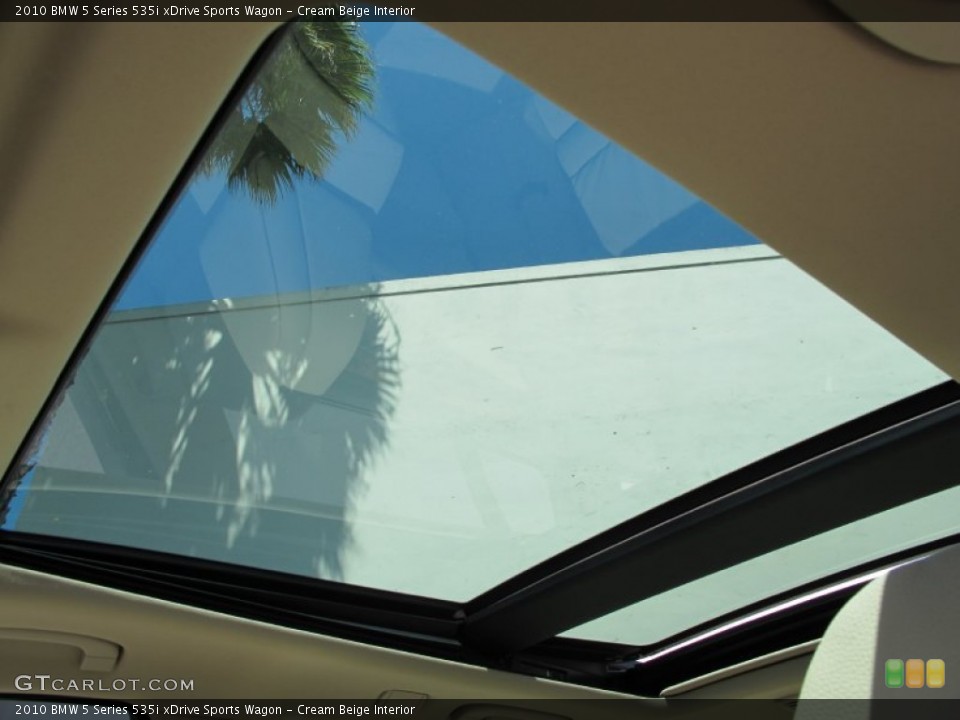 Cream Beige Interior Sunroof for the 2010 BMW 5 Series 535i xDrive Sports Wagon #69184933