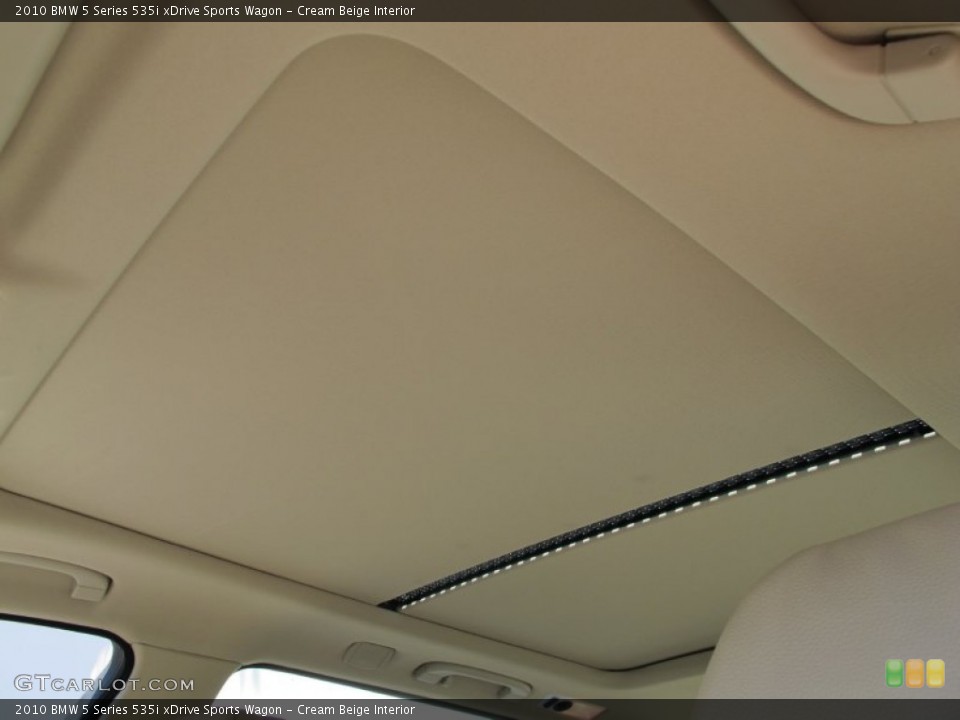 Cream Beige Interior Sunroof for the 2010 BMW 5 Series 535i xDrive Sports Wagon #69184942