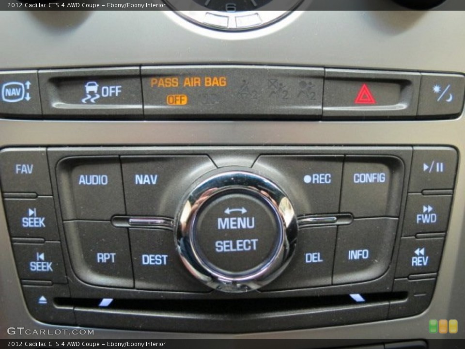 Ebony/Ebony Interior Controls for the 2012 Cadillac CTS 4 AWD Coupe #69200059