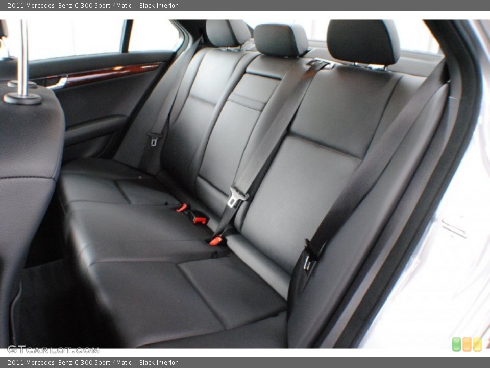 Black Interior Rear Seat for the 2011 Mercedes-Benz C 300 Sport 4Matic #69217218