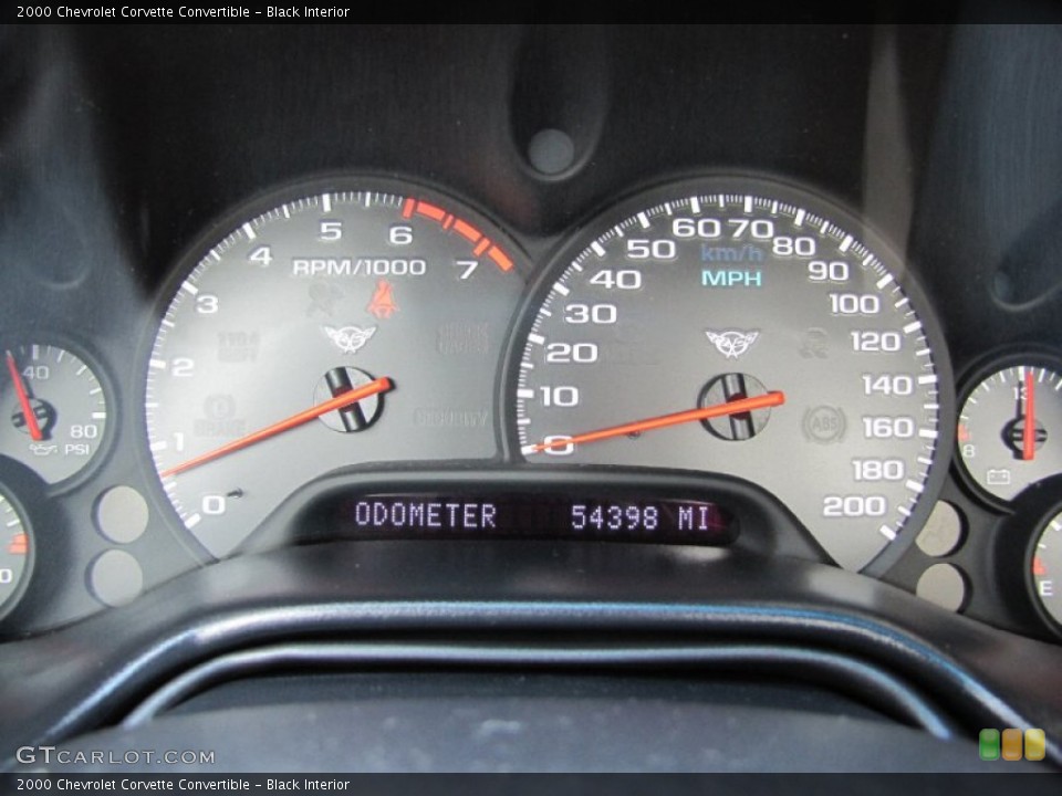 Black Interior Gauges for the 2000 Chevrolet Corvette Convertible #69219350
