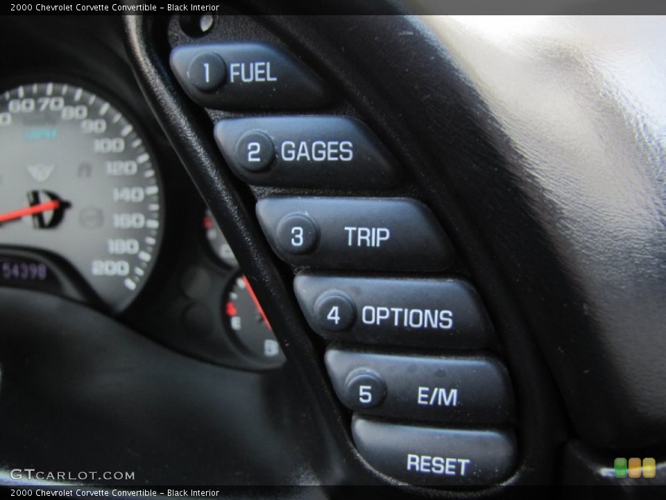 Black Interior Controls for the 2000 Chevrolet Corvette Convertible #69219386