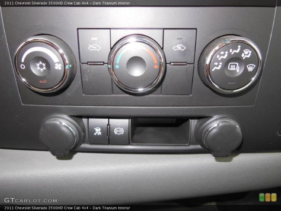 Dark Titanium Interior Controls for the 2011 Chevrolet Silverado 3500HD Crew Cab 4x4 #69227043