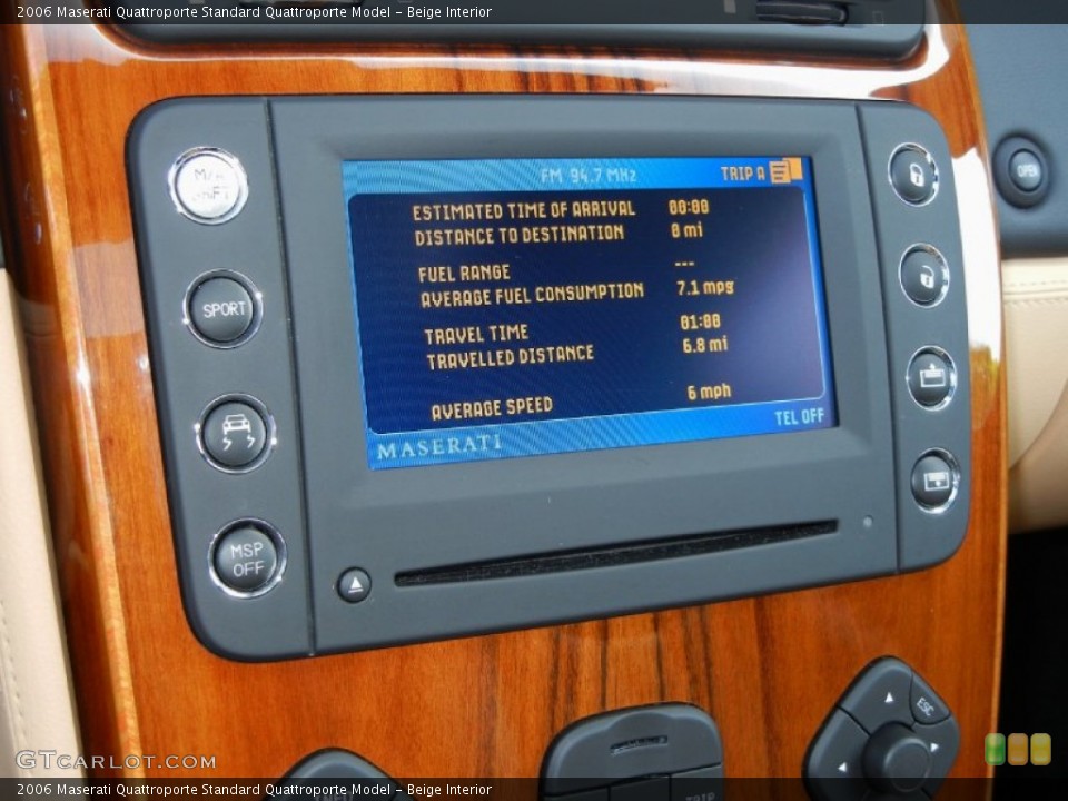 Beige Interior Controls for the 2006 Maserati Quattroporte  #69230298