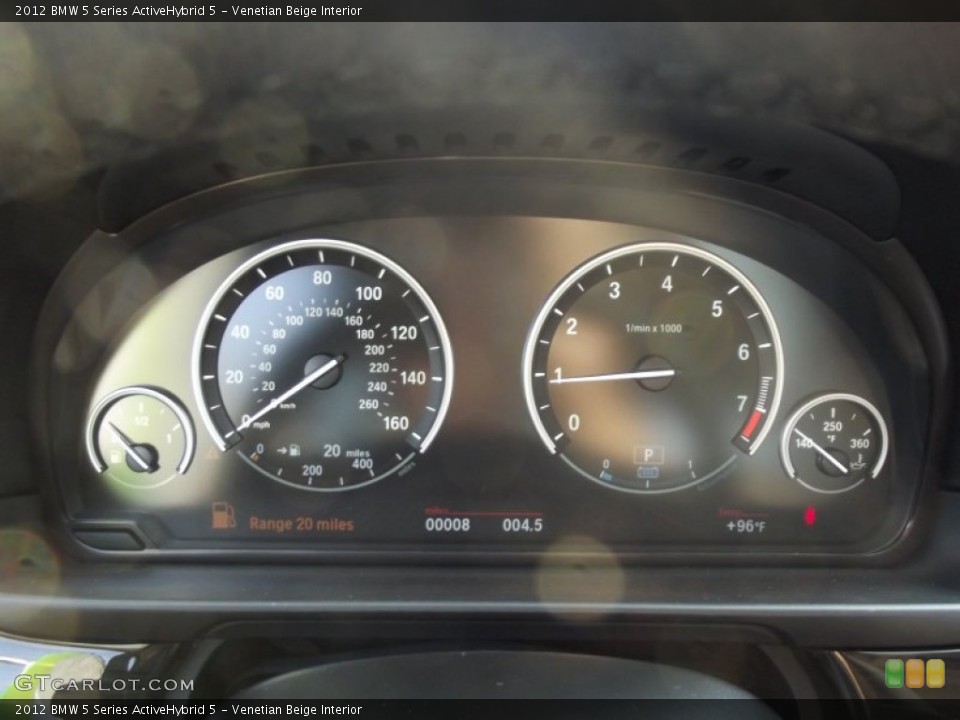 Venetian Beige Interior Gauges for the 2012 BMW 5 Series ActiveHybrid 5 #69239320
