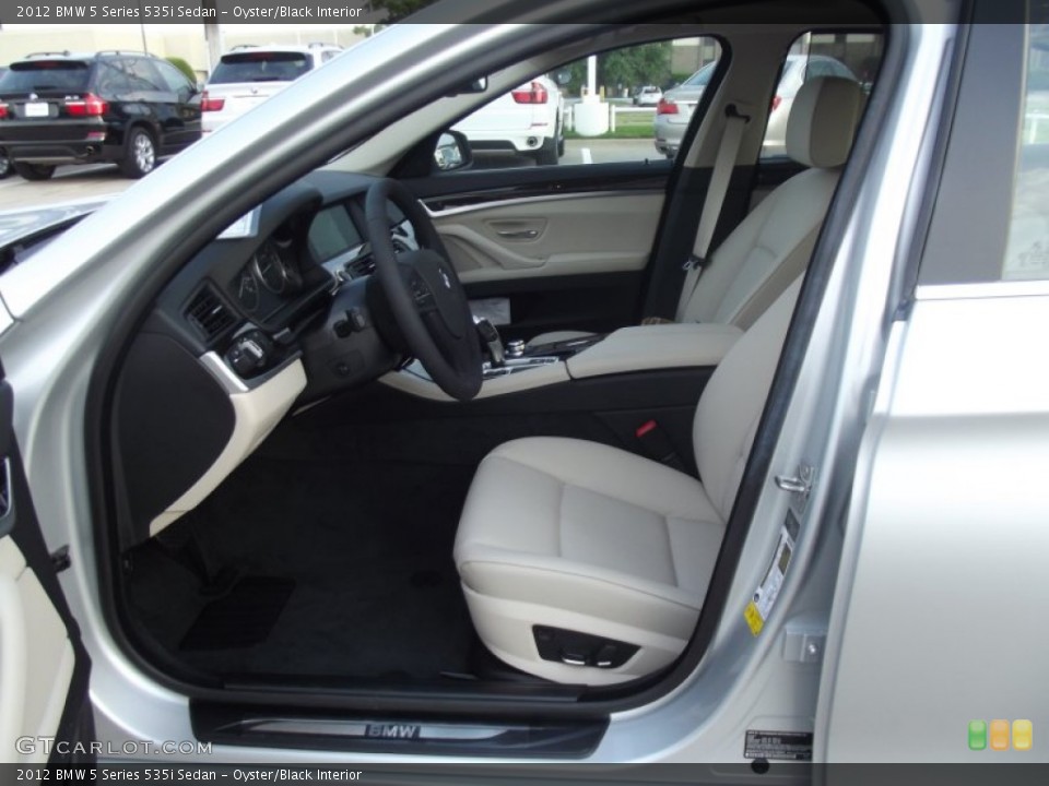 Oyster/Black Interior Front Seat for the 2012 BMW 5 Series 535i Sedan #69239878