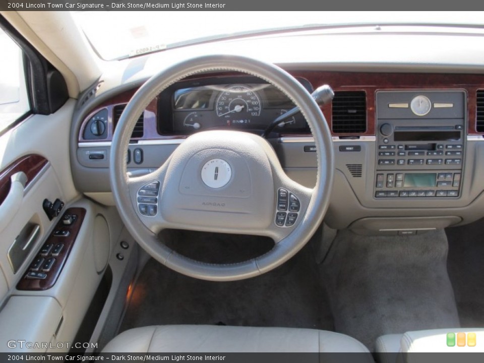 Dark Stone/Medium Light Stone Interior Steering Wheel for the 2004 Lincoln Town Car Signature #69249090