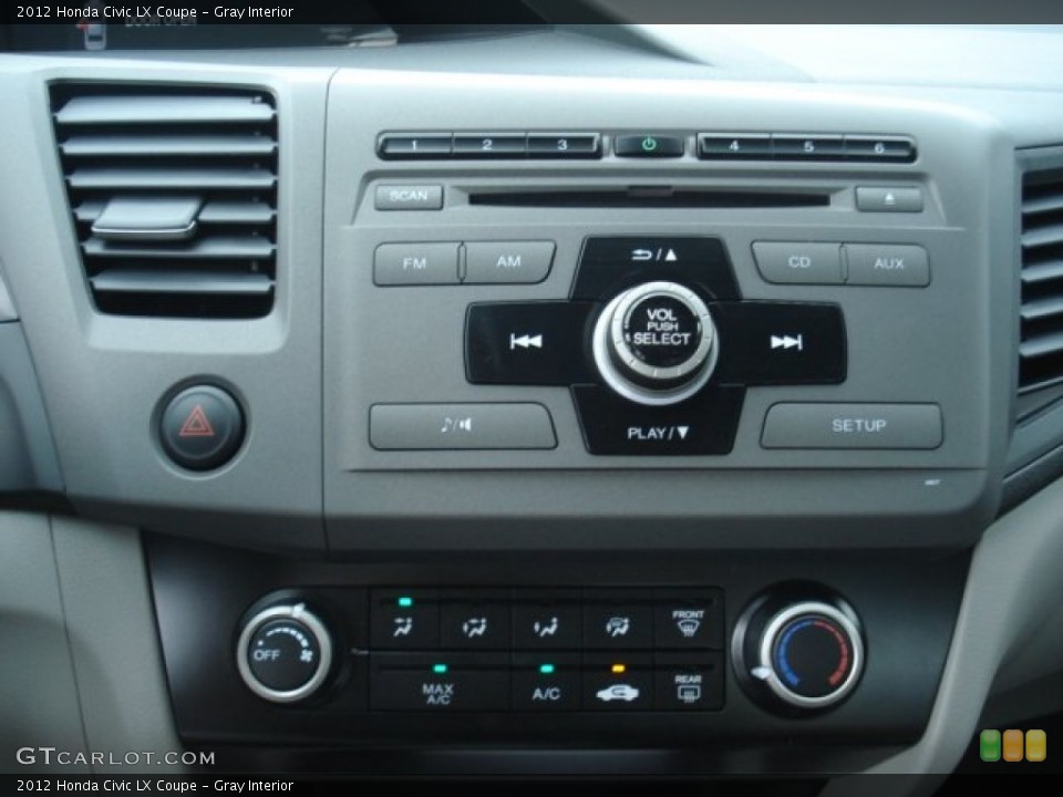 Gray Interior Controls for the 2012 Honda Civic LX Coupe #69252948