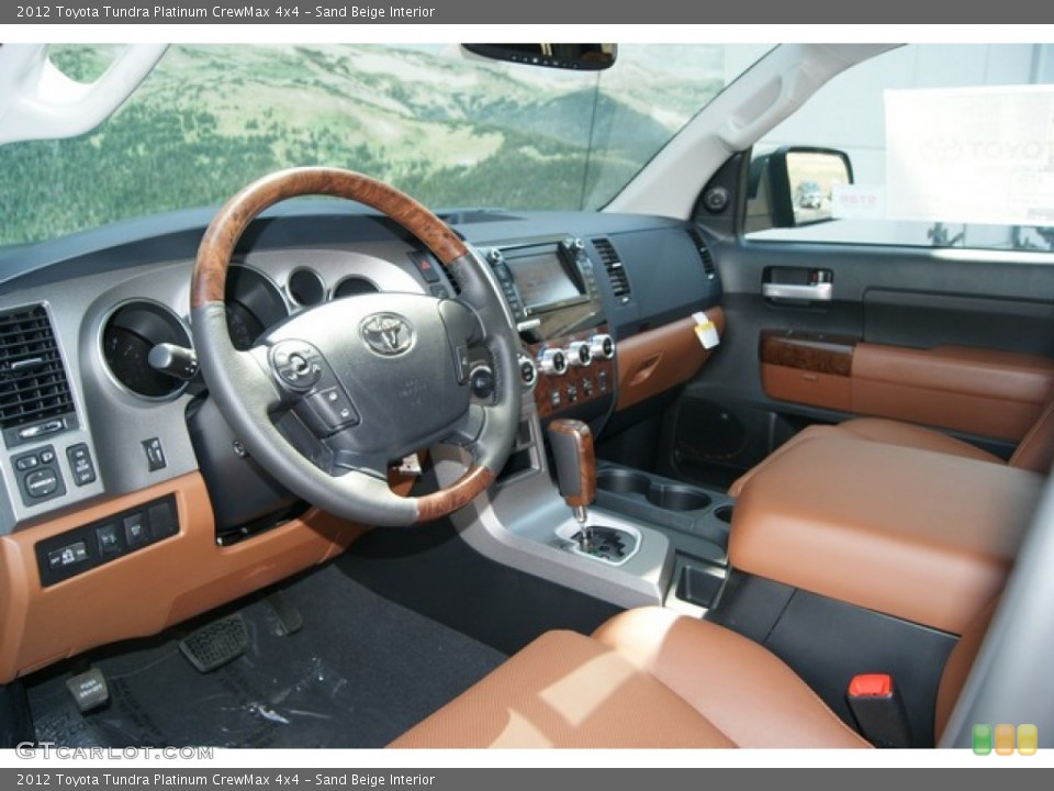 Sand Beige Interior Prime Interior for the 2012 Toyota Tundra Platinum CrewMax 4x4 #69261216