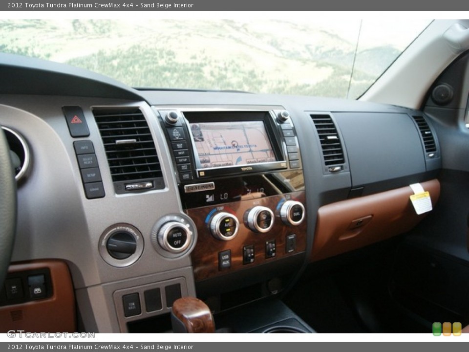 Sand Beige Interior Dashboard for the 2012 Toyota Tundra Platinum CrewMax 4x4 #69261225
