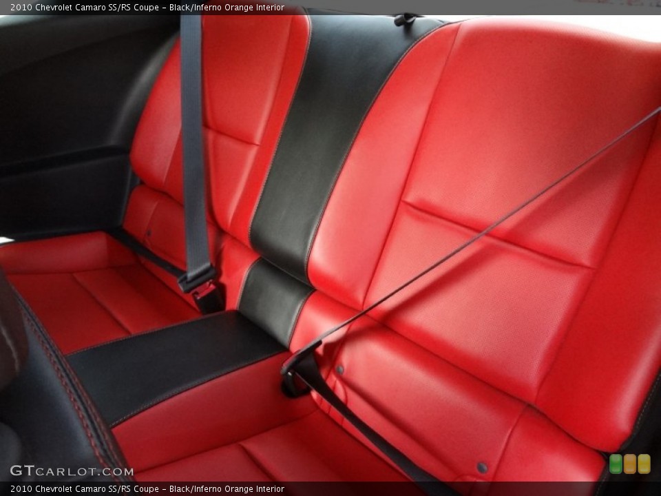 Black/Inferno Orange Interior Rear Seat for the 2010 Chevrolet Camaro SS/RS Coupe #69263445