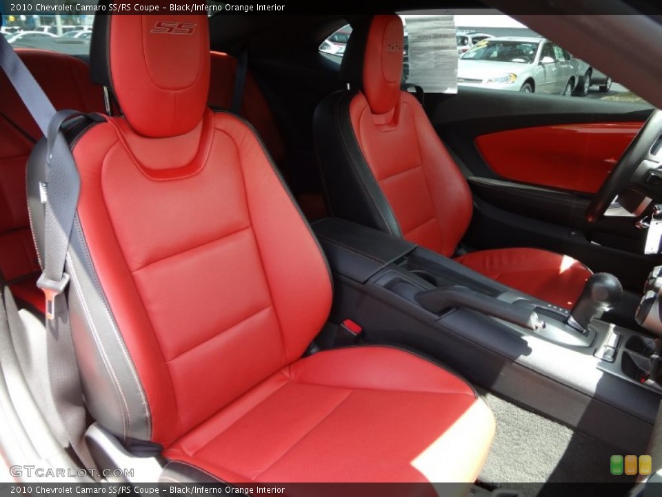 Black/Inferno Orange Interior Front Seat for the 2010 Chevrolet Camaro SS/RS Coupe #69263511