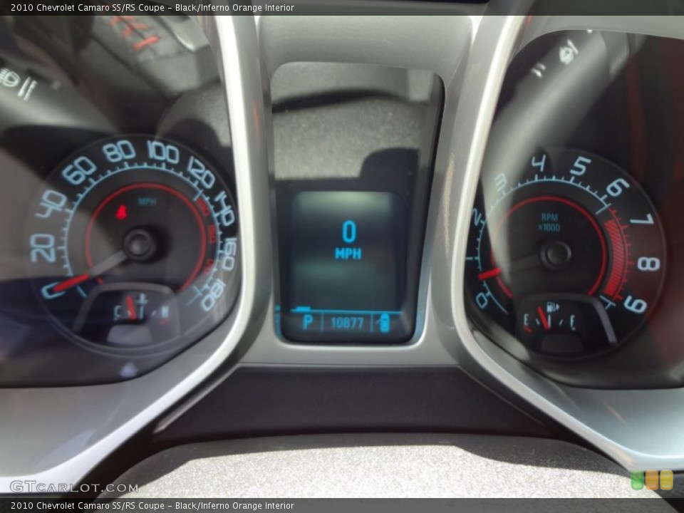 Black/Inferno Orange Interior Gauges for the 2010 Chevrolet Camaro SS/RS Coupe #69263583