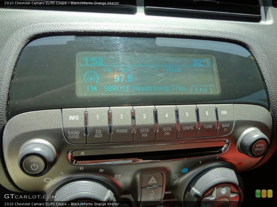 Black/Inferno Orange Interior Audio System for the 2010 Chevrolet Camaro SS/RS Coupe #69263592