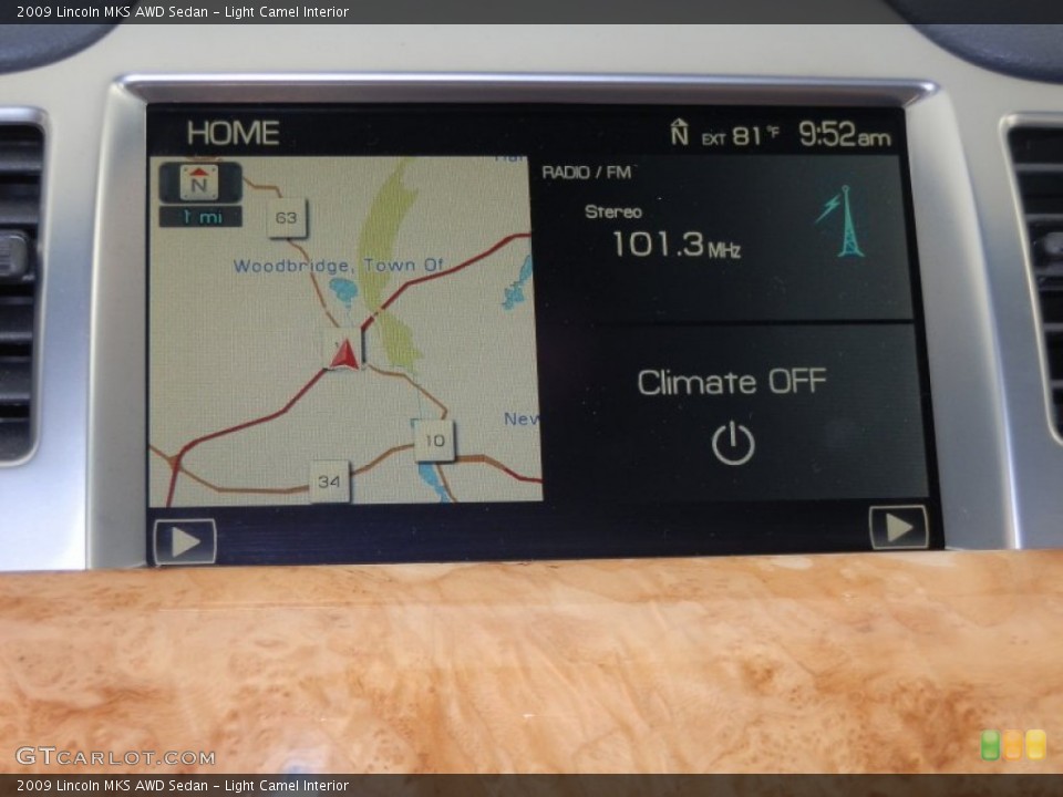 Light Camel Interior Navigation for the 2009 Lincoln MKS AWD Sedan #69264486